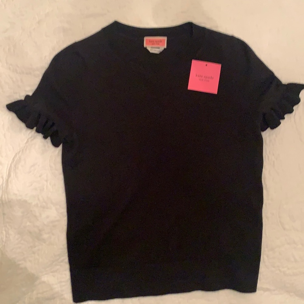 Kate Spade Ruffle Short Sleeve Sweater